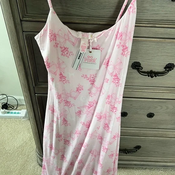 NEW LoveShackFancy Pink Floral Midi Dress Size M - Picture 4 of 7